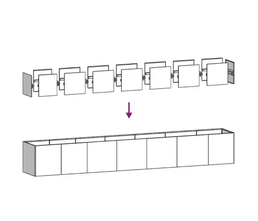 Puķu Kaste, 280X40X40 Cm, Nerūsējošs Tērauds Vidaxl