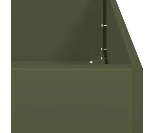 Puķu Kaste, Olīvzaļa, 360X40X40 Cm, Auksti Velmēts Tērauds Vidaxl