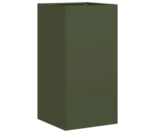 Puķu Kaste, Olīvzaļa, 40X40X80 Cm, Auksti Velmēts Tērauds Vidaxl