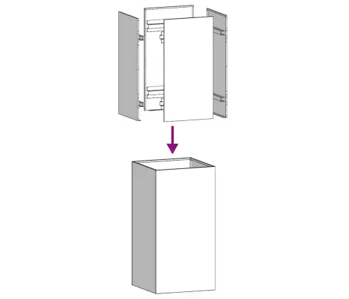 Taimekast, Rooste, 40X40X80 cm Ilmastikukindel Teras