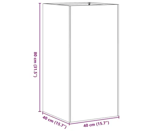 Taimekast, Rooste, 40X40X80 cm Ilmastikukindel Teras