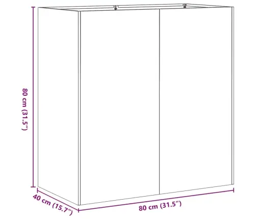 Taimekast, Rooste, 80X40X80 cm Ilmastikukindel Teras