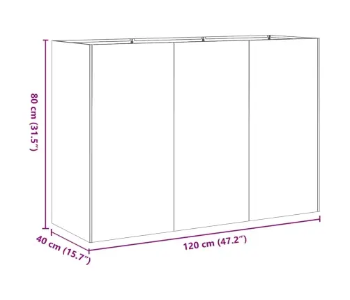 Lovelis, 120X40X80cm Nerūdijantis Plienas