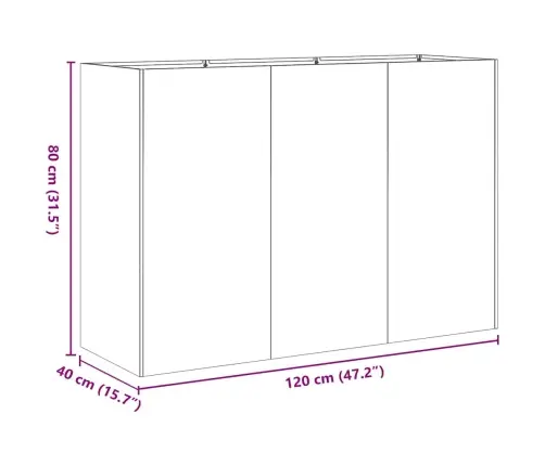 Puķu Kaste, 120X40X80 Cm, Cinkots Tērauds Vidaxl
