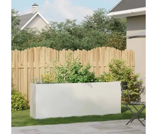 Puķu Kaste, Balta, 200X40X80 Cm, Auksti Velmēts Tērauds Vidaxl