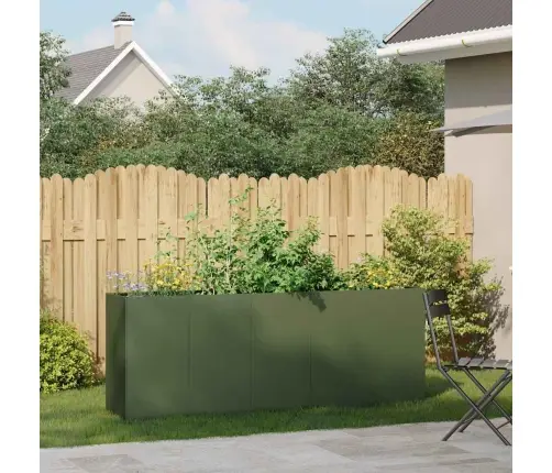 Puķu Kaste, Olīvzaļa, 200X40X80 Cm, Auksti Velmēts Tērauds Vidaxl