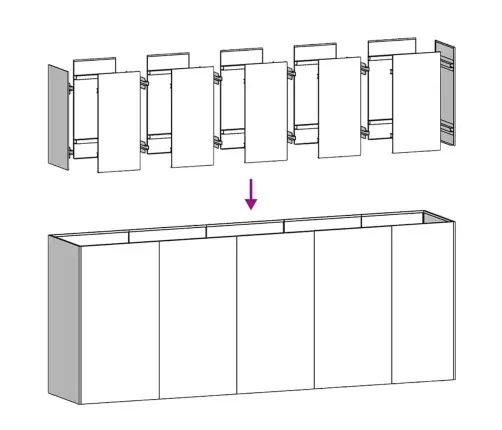Taimekast, 200X40X80 cm Tsingitud Teras