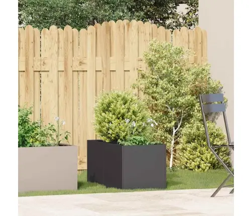 Puķu Kaste, Melna, 40X80X40 Cm, Auksti Velmēts Tērauds Vidaxl