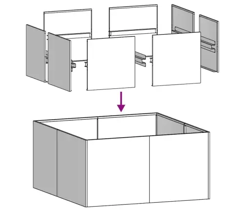 Taimekast, Antratsiithall, 80X80X40 cm Külmvalts Teras