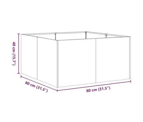 Taimekast, Oliiviroheline, 80X80X40 cm Külmvalts Teras