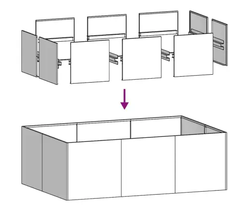 Puķu Kaste, Balta, 120X80X40 Cm, Tērauds Vidaxl