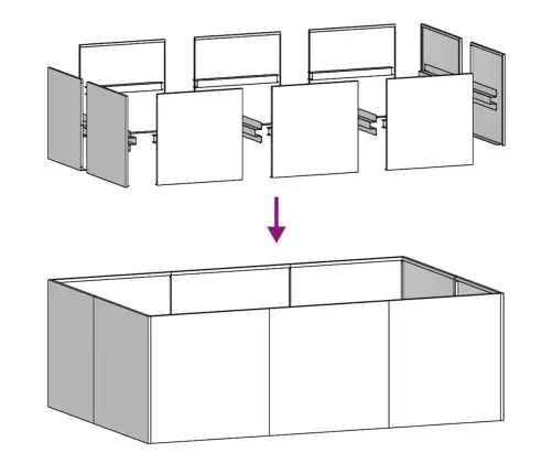 Puķu Kaste, Pelēka, 120X80X40 Cm, Tērauds Vidaxl
