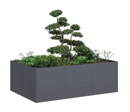 Puķu Kaste, Pelēka, 120X80X40 Cm, Tērauds Vidaxl