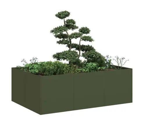 Puķu Kaste, Olīvzaļa, 120X80X40 Cm, Tērauds Vidaxl