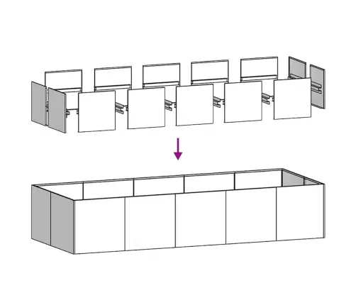 Taimekast Must 200X80X40 cm Teras