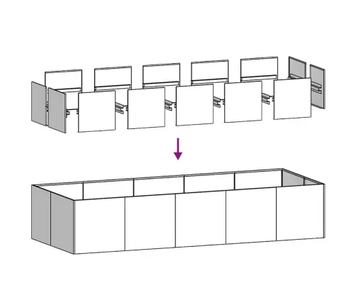 Taimekast, Rooste, 200X80X40 cm Ilmastikukindel Teras
