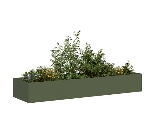 Puķu Kaste, Olīvzaļa, 280X80X40 Cm, Tērauds Vidaxl