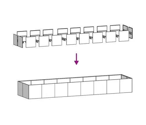 Puķu Kaste, Melna, 360X80X40 Cm, Tērauds Vidaxl