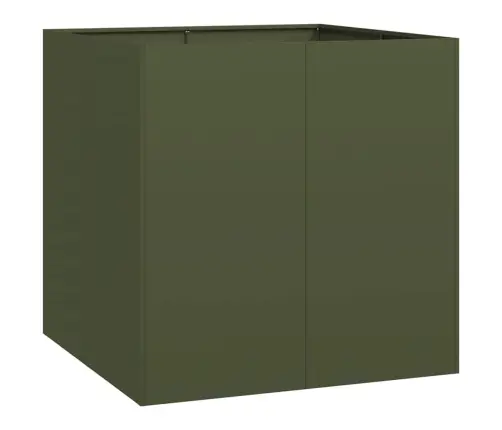 Puķu Kaste, Olīvzaļa, 80X80X80 Cm, Tērauds Vidaxl
