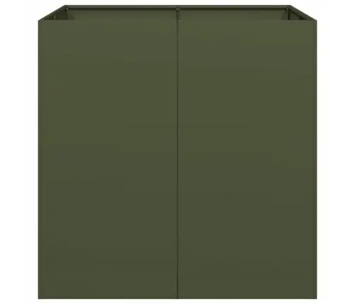 Puķu Kaste, Olīvzaļa, 80X80X80 Cm, Tērauds Vidaxl