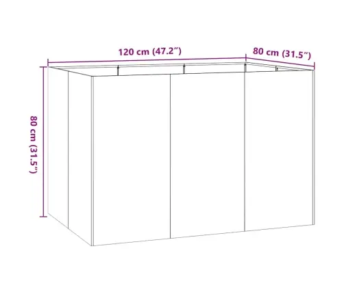 Taimekast Must 120X80X80 cm Teras