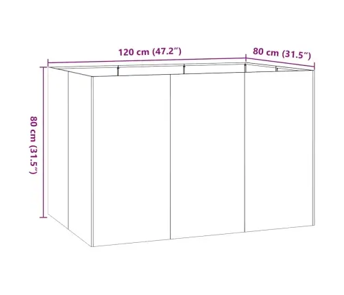 Puķu Kaste, Balta, 120X80X80 Cm, Tērauds Vidaxl