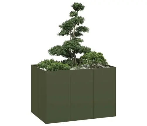 Puķu Kaste, Olīvzaļa, 120X80X80 Cm, Tērauds Vidaxl
