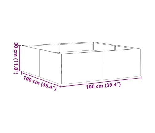 Puķu Kaste, Melna, 100X100X30 Cm, Tērauds Vidaxl