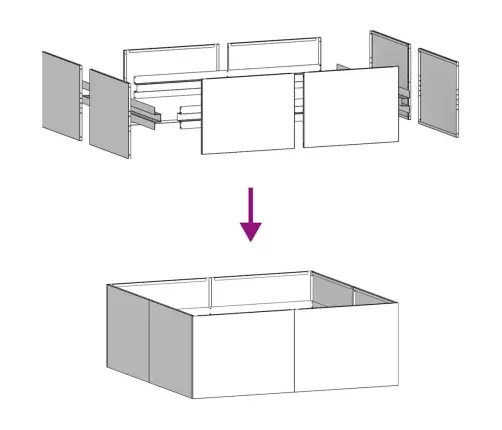Lovelis, Baltos Spalvos, 100X100X40cm Plienas