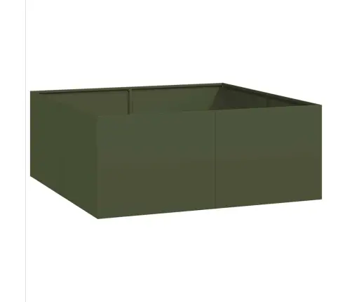 Puķu Kaste, Olīvzaļa, 100X100X40 Cm, Tērauds Vidaxl