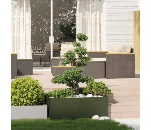 Puķu Kaste, Olīvzaļa, 100X100X40 Cm, Tērauds Vidaxl