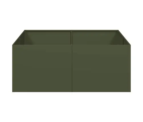 Puķu Kaste, Olīvzaļa, 100X100X40 Cm, Tērauds Vidaxl