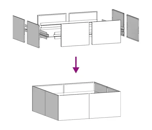 Taimekast, Rooste, 100X100X40 cm Ilmastikukindel Teras