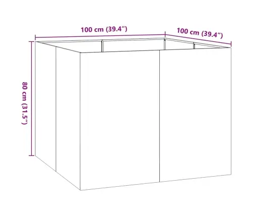 Taimekast Must 100X100X80 cm Teras
