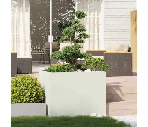 Puķu Kaste, Balta, 100X100X80 Cm, Tērauds Vidaxl