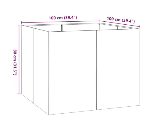 Aia Taimekast, Oliiviroheline, 100X100X80 cm Teras