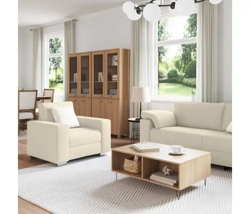 Dīvāns 3 Pcs Bēša Lins Vidaxl