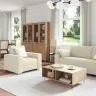 Dīvāns 3 Pcs Bēša Lins Vidaxl