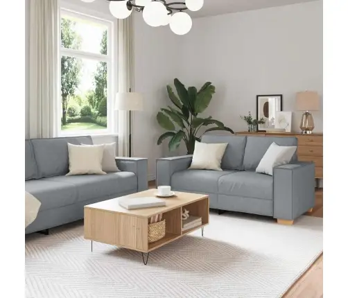 Sofos Komplektas 3 Pcs Pilka 220 X 78 X 84 Cm Audinys