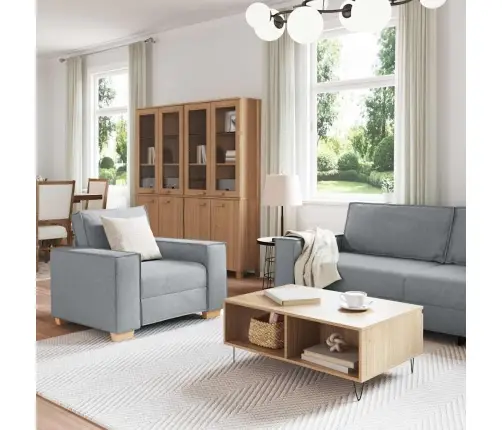 Sofos Komplektas 3 Pcs Pilka 220 X 78 X 84 Cm Audinys