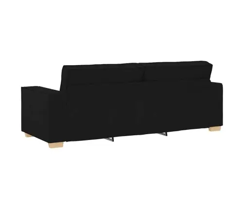 3 Daļu Dīvānu Komplekts Ar Spilveniem Melnā Audumā Vidaxl