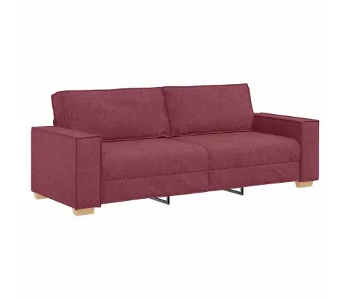 3 Daļu Dīvānu Komplekts Ar Spilveniem Vīna Sarkanā Audumā Vidaxl