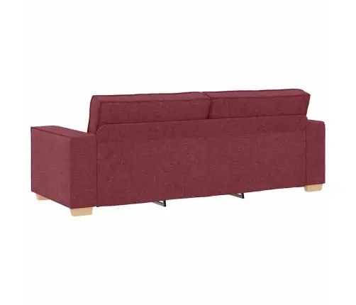 3 Daļu Dīvānu Komplekts Ar Spilveniem Vīna Sarkanā Audumā Vidaxl