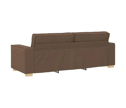 3 Daļu Dīvānu Komplekts Ar Spilveniem Brūnā Audumā Vidaxl