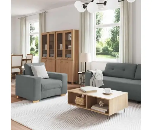 3 Daļīgs Dīvānu Komplekts Ar Spilveniem Tumši Pelēkā Krāsā Vidaxl