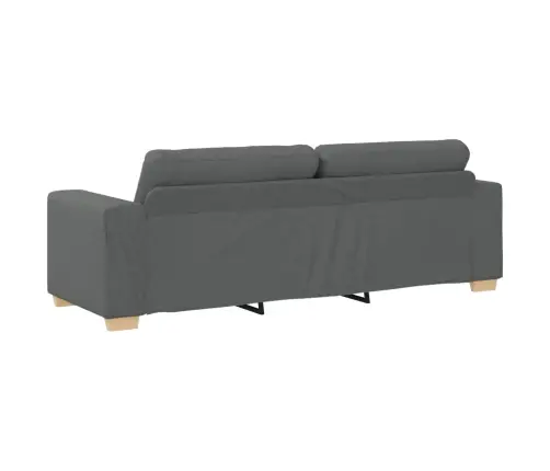 3 Daļīgs Dīvānu Komplekts Ar Spilveniem Tumši Pelēkā Krāsā Vidaxl