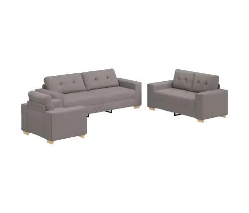 3 Daļu Dīvānu Komplekts Ar Spilveniem, Pelēkā Un Brūnā Krāsā Vidaxl