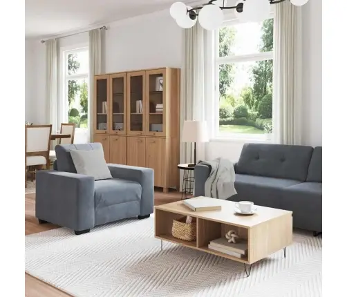 Sofos Komplektas 3 Pcs Pilka Aksomas