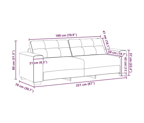 Dīvānu Komplekts 3 Pcs Tumši Zaļš 221 X 80 X 80 Cm Samts Vidaxl