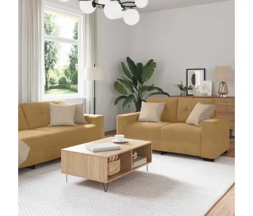 Diivan 3 Pcs Pruun Lina-Segu Kangas